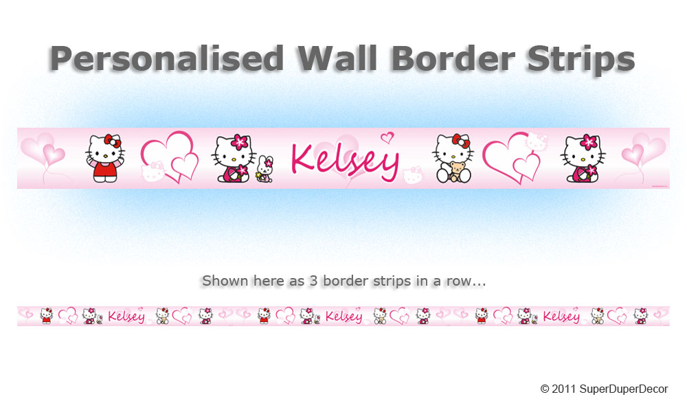 Hello Kitty Pink Hearts Border