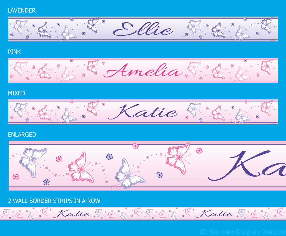 Chasing Butterflies Bedroom Wall Border Butterfly Wallpaper Strips